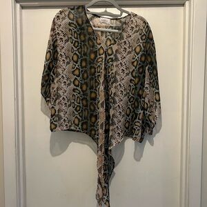 Adrienne Snake Print Blouse - Brown and Black